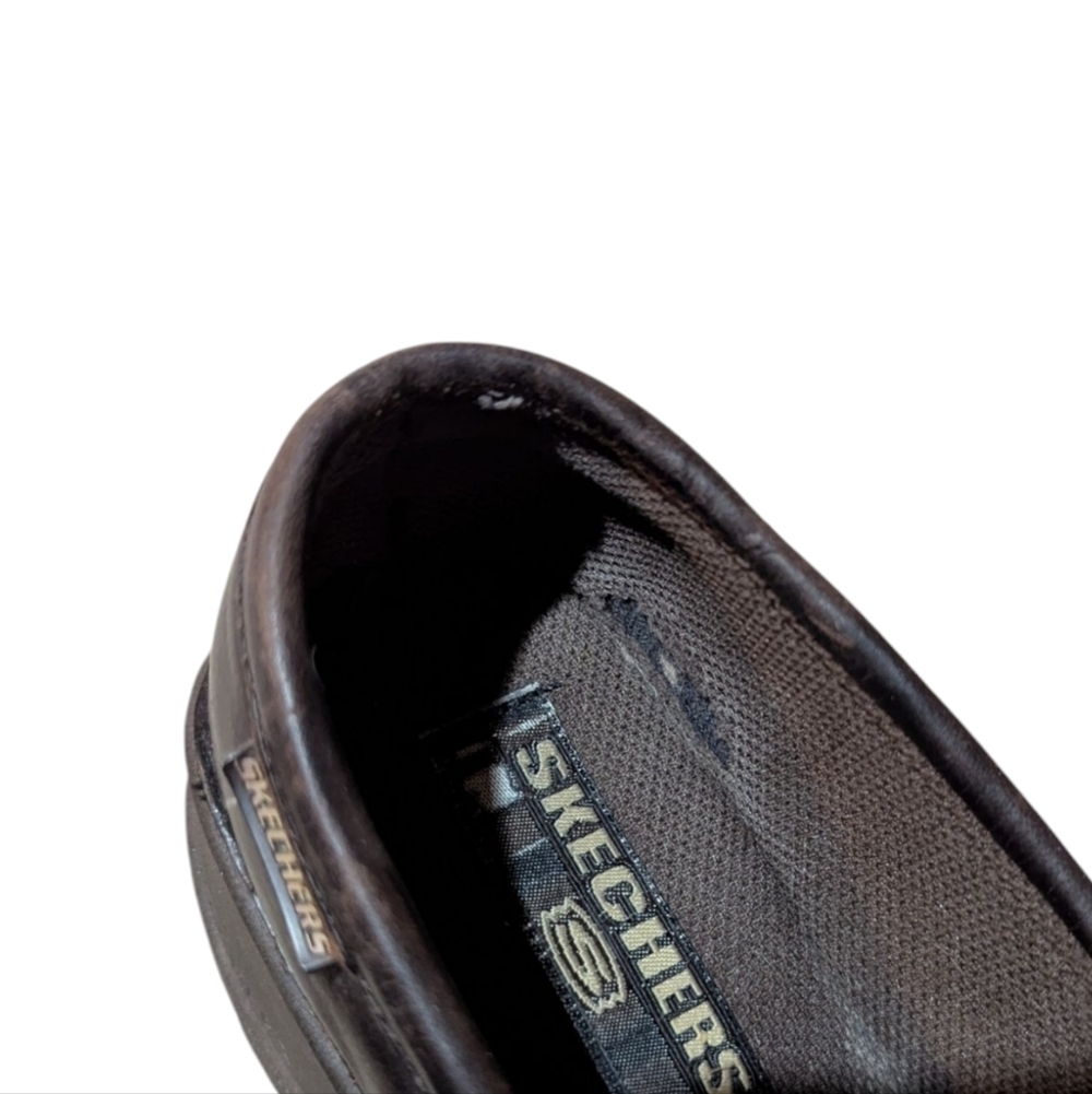 Vintage Y2K Skecher's Chunky Platform Loafers Shoe Brown Leather 90s Size 6.5 - Picture 5 of 10